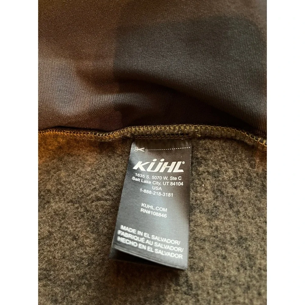 Kuhl Mens‎ XXL Fleece Jacket Brown Full Zip Shearling Collar Suede Shoulders